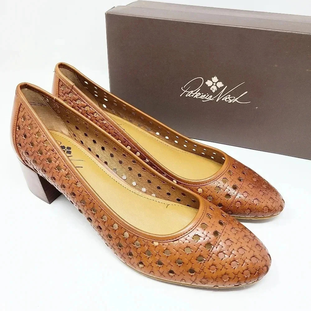 New Patricia Nash Allegra Perforated Leather Heels 11